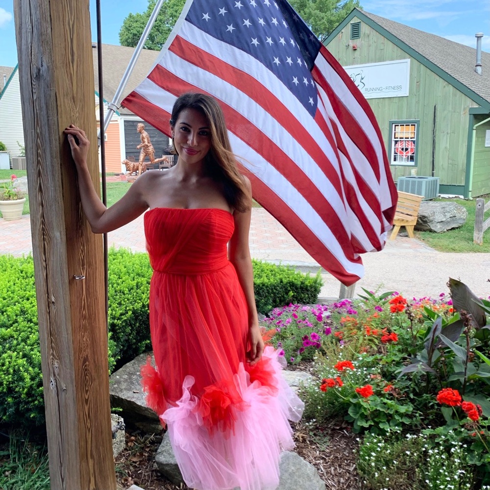 BCBG Red & Baby Pink Tulle dress. Worn once.